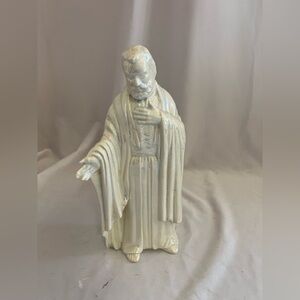 Ivory Ceramic Monk Sculpture